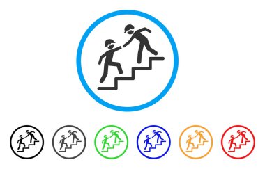 İşçiler yuvarlak simge yardım