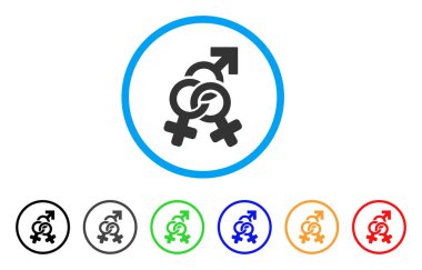 Çift metresi yuvarlak simge