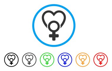 Kadın aşk yuvarlak simge