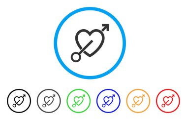 Aşk ok simgesi yuvarlak