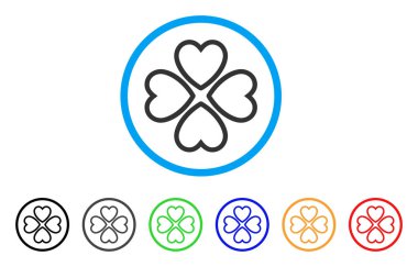 Sevgi kalpleri yuvarlak simge