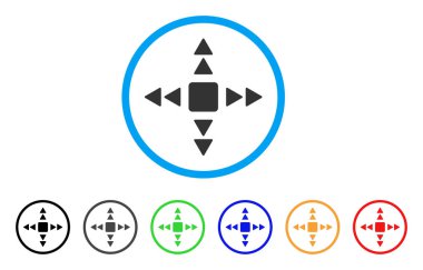 Yön üçgenler yuvarlak simge