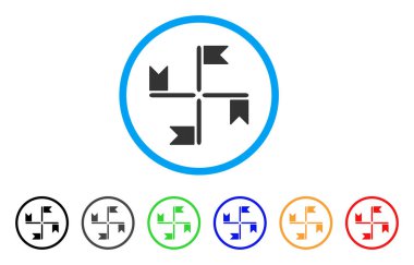 Bayraklar yuvarlak simge