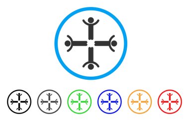 Erkekler yuvarlak simgesini Kaldır ellerini