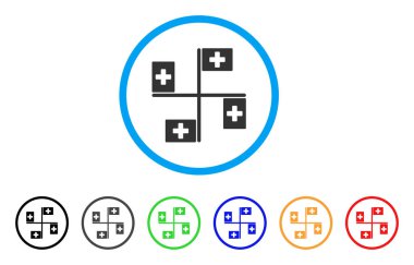 Hastane yuvarlak simge bayraklar