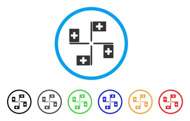 Hastane yuvarlak simge bayraklar