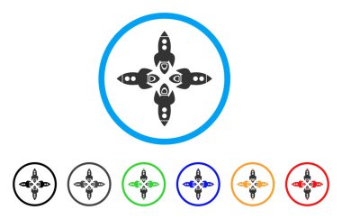 Roketler yuvarlak simge