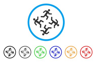 Çalışan erkekler simgesi yuvarlak