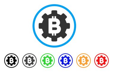 Bitcoin geliştirme dişli yuvarlak simge