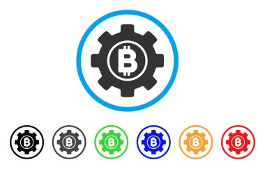 Bitcoin geliştirme dişli yuvarlak simge