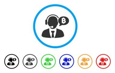 Bitcoin Yöneticisi iletisi simgesi yuvarlak