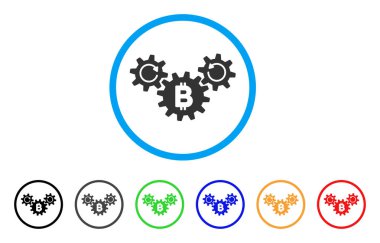 Bitcoin tekerlek dönme yuvarlak simge