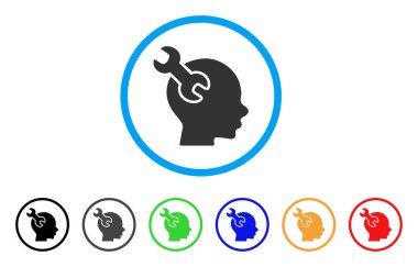 Beyin hizmet anahtarı yuvarlak simge