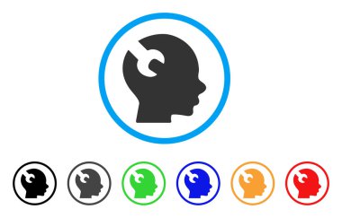 Beyin anahtar aracı yuvarlak simgesine