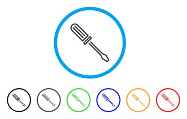 Kontur tornavida yuvarlak simge