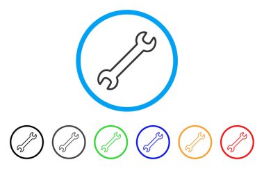 Yuvarlak kontur İngiliz anahtarı simgesini