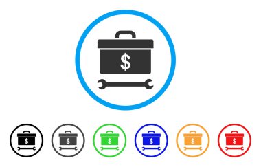 Doları araç kutusu yuvarlak simgesi