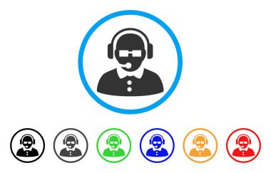 Kadın operatör yuvarlak simge