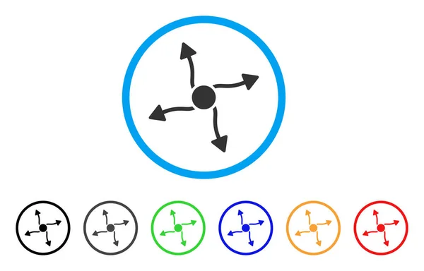 Görbe nyilak lekerekített ikon — Stock Vector