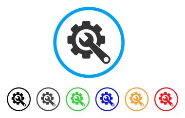 Dişli ve yuvarlak İngiliz anahtarı simgesini