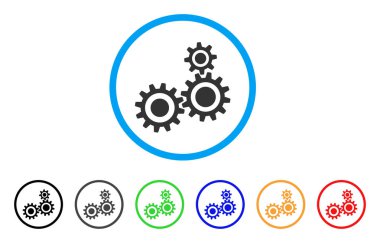 Dişli mekanizması yuvarlak simge