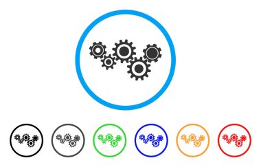 Dişli mekanizması yuvarlak simge