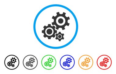 Dişli mekanizması yuvarlak simge