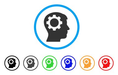 Akıl dişli yuvarlak simge