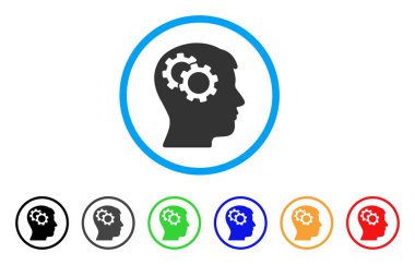 Akıl Gears yuvarlak simge