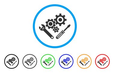 Mekanik araçlar yuvarlak simgesi