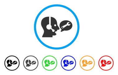 Operatör hizmeti ileti yuvarlak simgesi