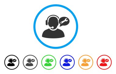 Operatör hizmeti ileti yuvarlak simgesi