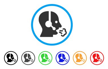 Operatör konuşma yuvarlak simge