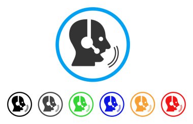 Operatör konuşma yuvarlak simge