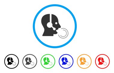 Operatör konuşma yuvarlak simge