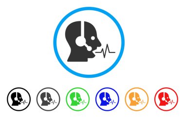 Operatör konuşma yuvarlak simge