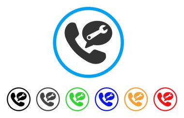 Telefon hizmeti ileti yuvarlak simgesi