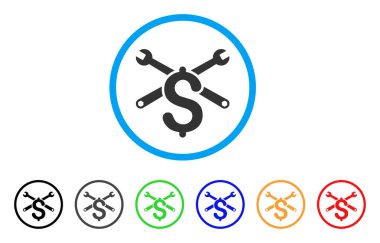 Onarım servis fiyatı simgesi yuvarlak