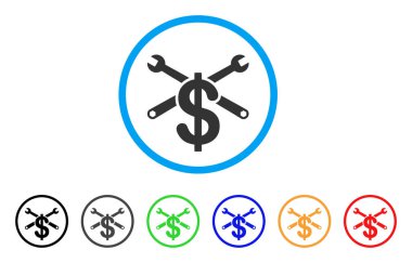 Onarım servis fiyatı simgesi yuvarlak