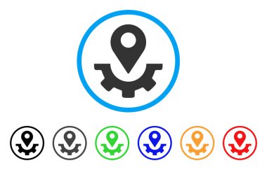 Hizmet harita işaretleyici yuvarlak simge