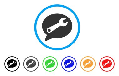 Hizmet ileti yuvarlak simgesi