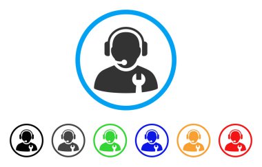 Hizmet operatör yuvarlak simge