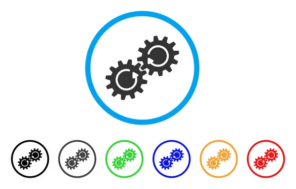 Механізм передач Обертання Округлена піктограма — стоковий вектор