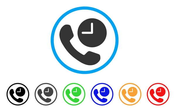 Telefonon idő lekerekített ikon — Stock Vector