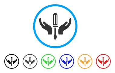 Tornavida bakım ayarlama simgesini yuvarlak