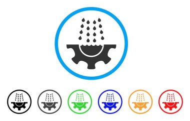 Su duş hizmet dişli yuvarlak simge