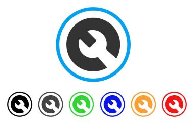 Yuvarlak İngiliz anahtarı simgesini