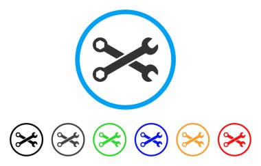 İngiliz anahtarları yuvarlak simge