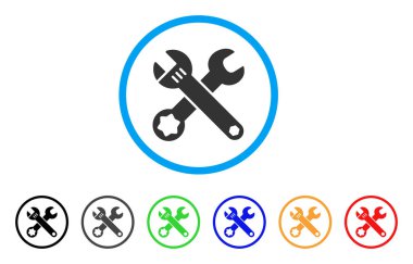 İngiliz anahtarları yuvarlak simge