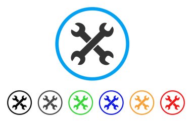 İngiliz anahtarları yuvarlak simge